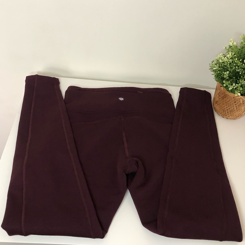 Athleta Altitude Stash Tight Polartec Legging Spiced Cabernet Extra Small XS
